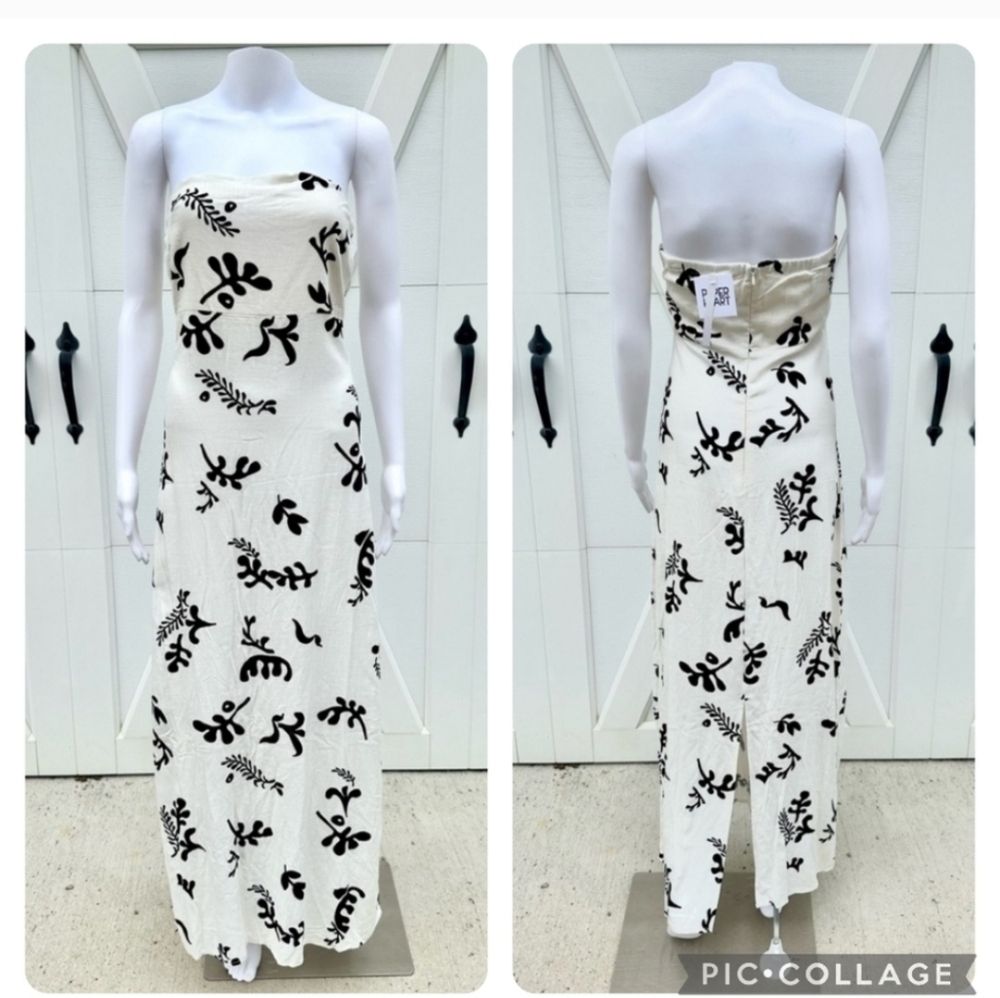 Anthropologie SET Paper Heart Strapless Tube Maxi Dress And Camp Shirt Linen L